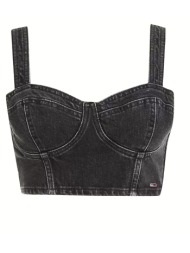 γυναικείο τζιν skinny top μαύρο tommy jeans dw0dw17699-1bz