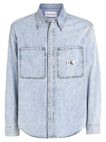 ανδρικό τζιν πουκάμισο γαλάζιο calvin klein j30j324894-1aa