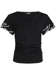 γυναικείο signature t-shirt μαύρο karl lagerfeld 241w1709-999 black