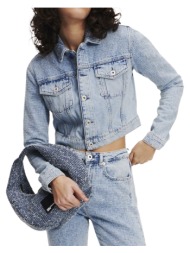 γυναικείο boucle τζιν μπουφάν γαλάζιο karl lagerfeld jeans 241j1404-j310