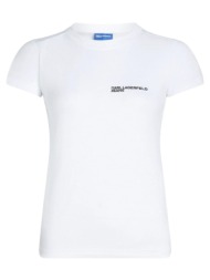 γυναικείο slim t-shirt λευκό karl lagerfeld jeans 241j1700-j109