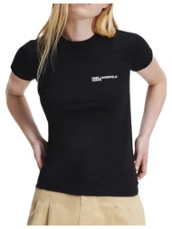 γυναικείο slim t-shirt μαύρο karl lagerfeld jeans 241j1700-j101