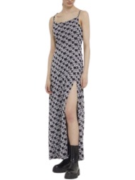 γυναικείο monogram mesh αμάνικο φόρεμα μαύρο karl lagerfeld jeans 241j1304-j255