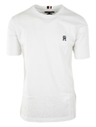 ανδρικό th monogram t-shirt λευκό tommy hilfiger mw0mw33987-ybr