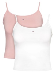 γυναικείο αμάνικο σετ τοπ 2 τεμαχίων λευκό/ροζ tommy jeans dw0dw18148-0xw