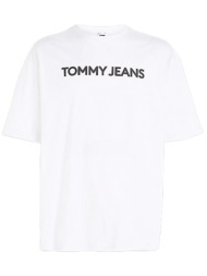 ανδρικό oversized t-shirt λευκό tommy jeans dm0dm18267-ybr
