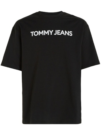 ανδρικό oversized t-shirt μαύρο tommy jeans dm0dm18267-bds