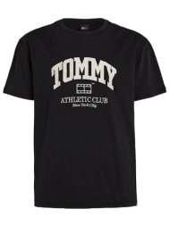ανδρικό athletic club t-shirt μαύρο tommy jeans dm0dm18557-bds
