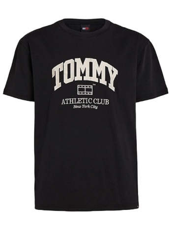 ανδρικό athletic club t-shirt μαύρο tommy jeans