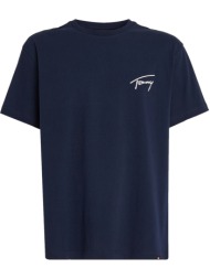 ανδρικό signature t-shirt navy μπλε tommy jeans dm0dm17994-c1g