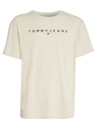ανδρικό linear t-shirt μπεζ tommy jeans dm0dm17993-acg