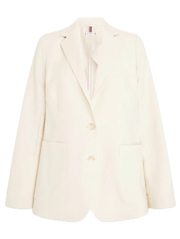 γυναικείο λινό σακάκι μπεζ tommy hilfiger ww0ww42454-aej σε προσφορά