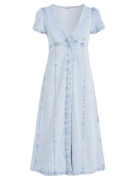 γυναικείο κοντομάνικο τζιν φόρεμα γαλάζιο tommy jeans dw0dw17966-1ab