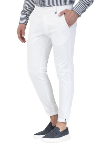 ανδρικό παντελόνι λευκό vittorio altod-white σε προσφορά