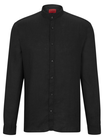 ανδρικό elvory λινό πουκάμισο μαύρο hugo 50490740-001