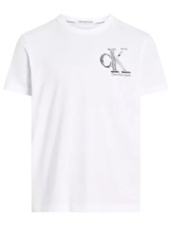 ανδρικό meta monogram t-shirt λευκό calvin klein j30j325498-yaf