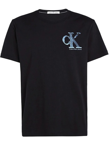 ανδρικό meta monogram t-shirt μαύρο calvin klein