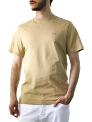 ανδρικό slim t-shirt μπεζ tommy jeans dm0dm18649-ab0