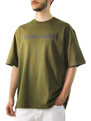ανδρικό oversized t-shirt λαδί tommy jeans dm0dm18267-mr1