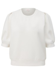 γυναικείο κοντομάνικο φούτερ λευκό s.oliver 2145629-0210