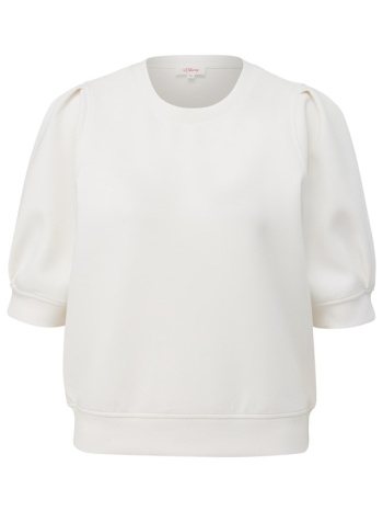 γυναικείο κοντομάνικο φούτερ λευκό s.oliver 2145629-0210