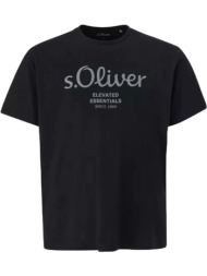 ανδρικό plus size t-shirt μαύρο s.oliver 2139910-99d1