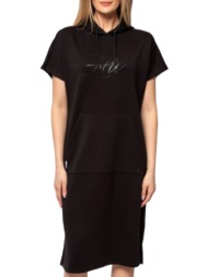 γυναικείο siva κοντομάνικο φούτερ φόρεμα μαύρο heavy tools s24663-black