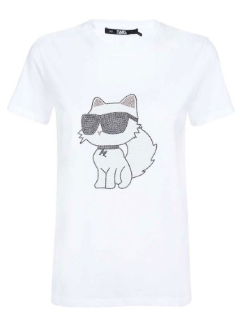 γυναικείο k/ikonik 2.0 choupette t-shirt λευκό karl