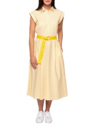 γυναικείο αμάνικο ριγέ vienna φόρεμα κίτρινο heavy tools s24467-yellow