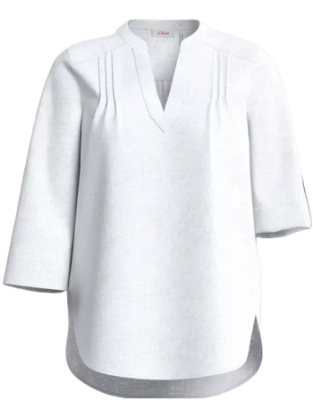 γυναικεία λινή πουκαμίσα λευκή s.oliver 2144554-0100 σε προσφορά