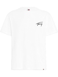 ανδρικό signature t-shirt λευκό tommy jeans dm0dm17994-ybr