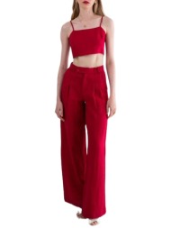 γυναικείο λινό yasmine παντελόνι κόκκινο mind matter l240103018-red
