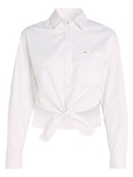 γυναικείο cropped πουκάμισο λευκό tommy jeans dw0dw17520-ybr