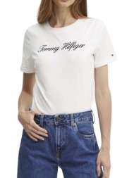 γυναικείο script t-shirt λευκό tommy hilfiger ww0ww43459-02z