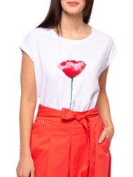 γυναικείο mona24 t-shirt λευκό heavy tools s24165-poppy