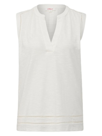 γυναικεία αμάνικη μπλούζα λευκή s.oliver 2144785-0210