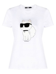 γυναικείο ikonik 2.0 choupette t-shirt λευκό karl lagerfeld 230w1703-100 white