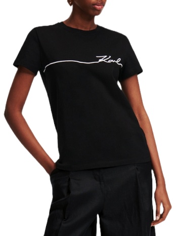 γυναικείο seasonal logo t-shirt μαύρο karl lagerfeld σε προσφορά