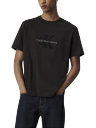 ανδρικό chenille monologo t-shirt μαύρο calvin klein j30j326158-beh