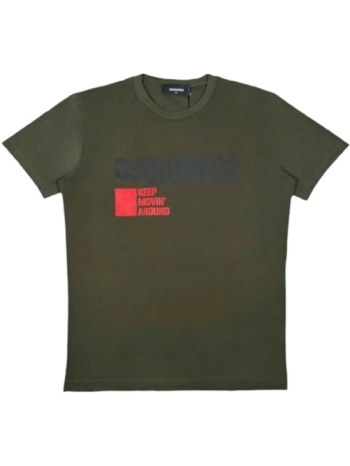 ανδρικό cool fit t-shirt χακί dsquared2 s71gd1462s24662-695 σε προσφορά