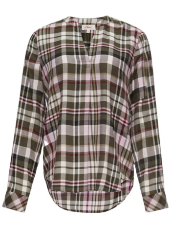 γυναικείο καρό πουκάμισο λαδί s.oliver 2160450-79n0 σε προσφορά