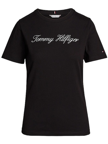 γυναικείο script t-shirt μαύρο tommy hilfiger ww0ww43459-0gj