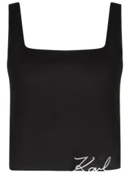 γυναικείο signature crop top μαύρο karl lagerfeld a1w46037-999 black