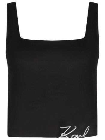 γυναικείο signature crop top μαύρο karl lagerfeld σε προσφορά