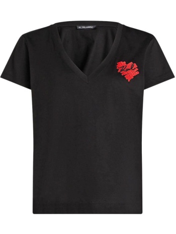 γυναικείο hearts t-shirt μαύρο karl lagerfeld a1w17116-999 σε προσφορά
