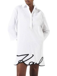 γυναικείο dna signature beach φόρεμα λευκό karl lagerfeld 240w2205-100 white