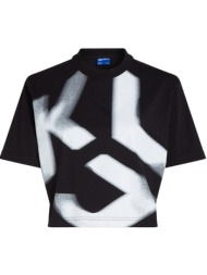 γυναικείο cropped t-shirt μαύρο karl lagerfeld jeans a1w17033-999 black