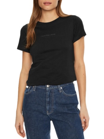 γυναικείο intitutional graphic slim t-shirt μαύρο calvin