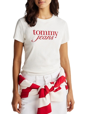 γυναικείο t-shirt λευκό tommy jeans dw0dw19447-ybl