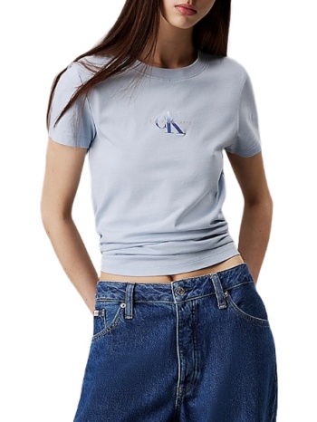 γυναικείο slim t-shirt γαλάζιο calvin klein j20j225252-cui